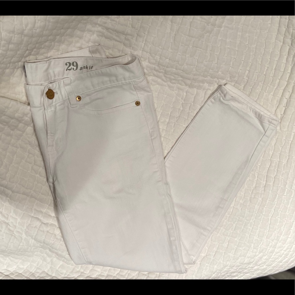 J.Crew toothpick white jeans (ankle)